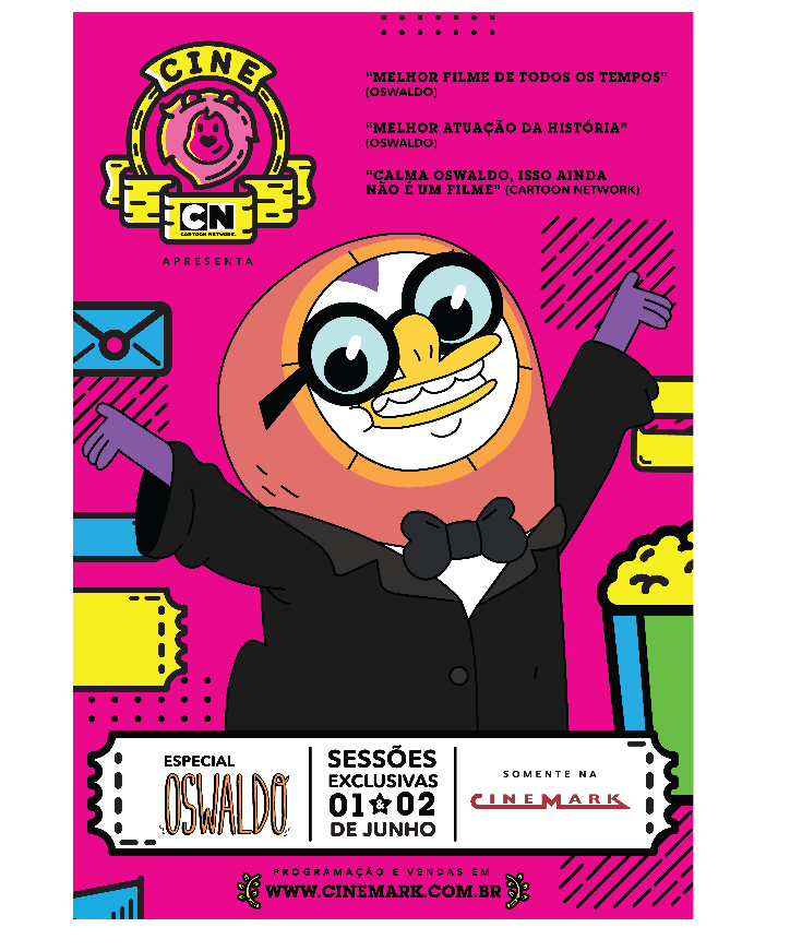 Cartoon Network e Rede Cinemark levam animação Oswaldo aos cinemas