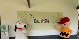 VISITA DOS PERSONAGENS DE PEANUTS NO CENTRO DE EXPERIEMENTOS FLORESTAIS DA SOS MATA ATLÂNTICA