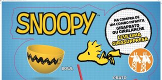 Giraffas lança brindes de Snoopy e sua turma