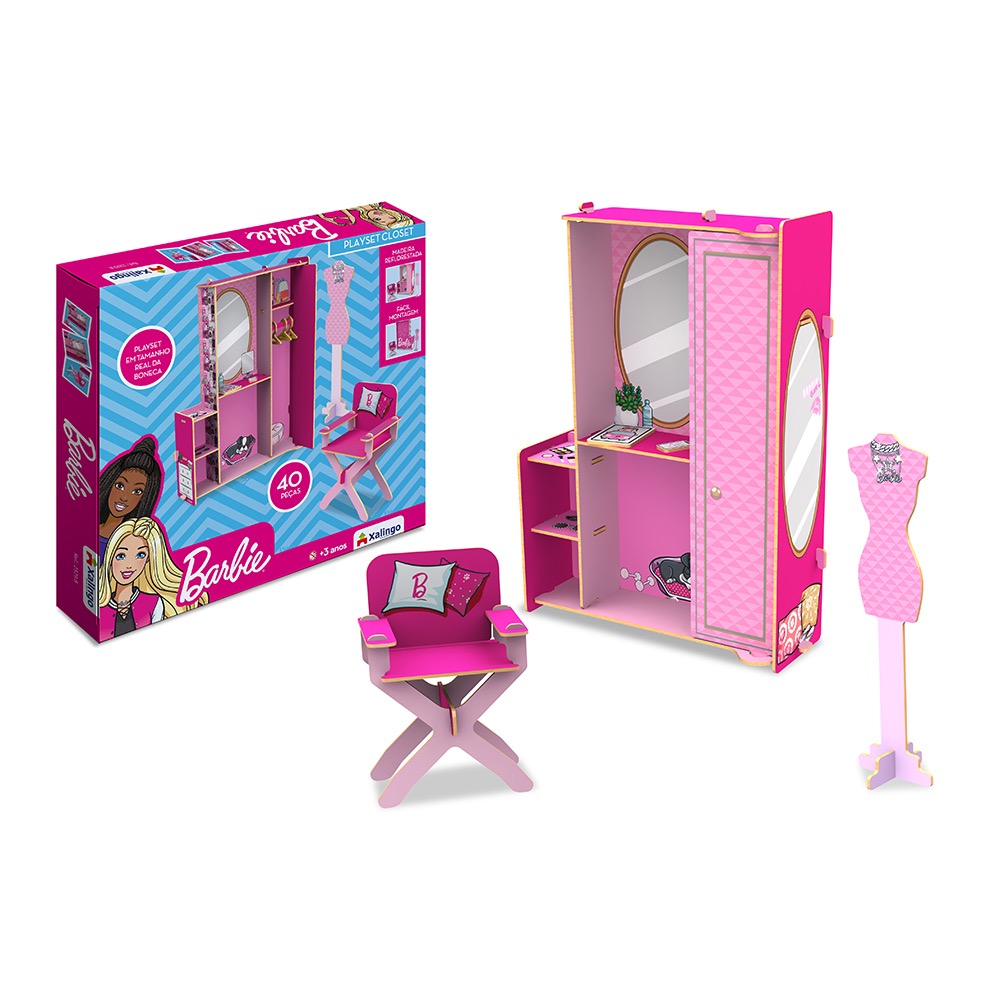 Kit 3 Quebra-Cabeça Para Colorir Barbie - Xalingo - Quebra-Cabeça