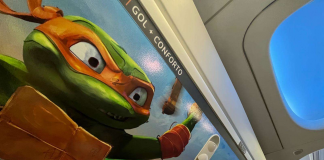Gol revela avião temático das Tartarugas Ninja