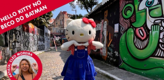 Hello Kitty ganha arte em parede no Beco do Batman e evento conta com distribuição de picolé gratuito