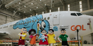 Retomada das operações da Gol em Porto Alegre é marcada por avião temático ‘Mônica 60’