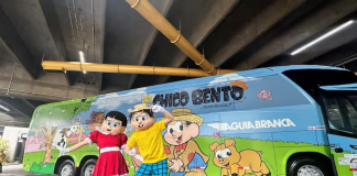 Novo ônibus temático do Chico Bento promete encantar passageiros da Viação Águia Branca