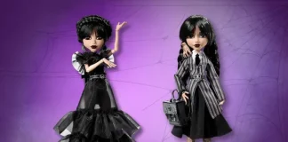 Funkos, LEGO, jogos de cartas e outros itens temáticos da série Wandinha