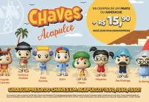 Bonecos de Chaves em Acapulco estão disponíveis no Giraffas!