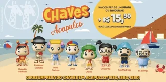 Bonecos de Chaves em Acapulco estão disponíveis no Giraffas!
