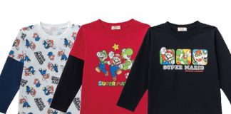 Merchandising Bandai lança nova linha de camisetas infantis temáticas de Super Mario no Japão
