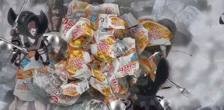 Cup Noodles encontra Attack on Titan em animação com ramen