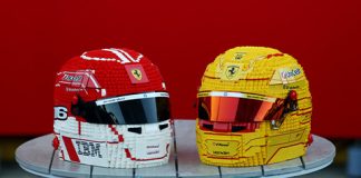 Lego revela conjuntos de exibição de capacetes de F1 com minifiguras que os acompanham
