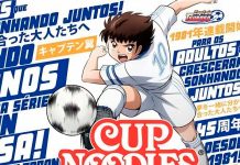 Captain Tsubasa estrela nova edição limitada de Cup Noodles da Nissin
