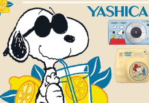 Snoopy estrela nova coleção de câmeras vintage da Yashica