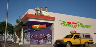 Toy Story 5 ganha campanha especial da Papa Johns com unidades pop-up do Pizza Planet