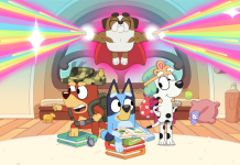 Bluey convida famílias para a biblioteca da Bluey