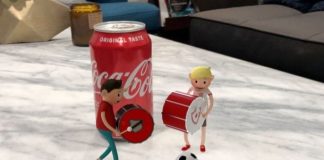 Latas de Coca-Cola ativam histórias animadas em RA