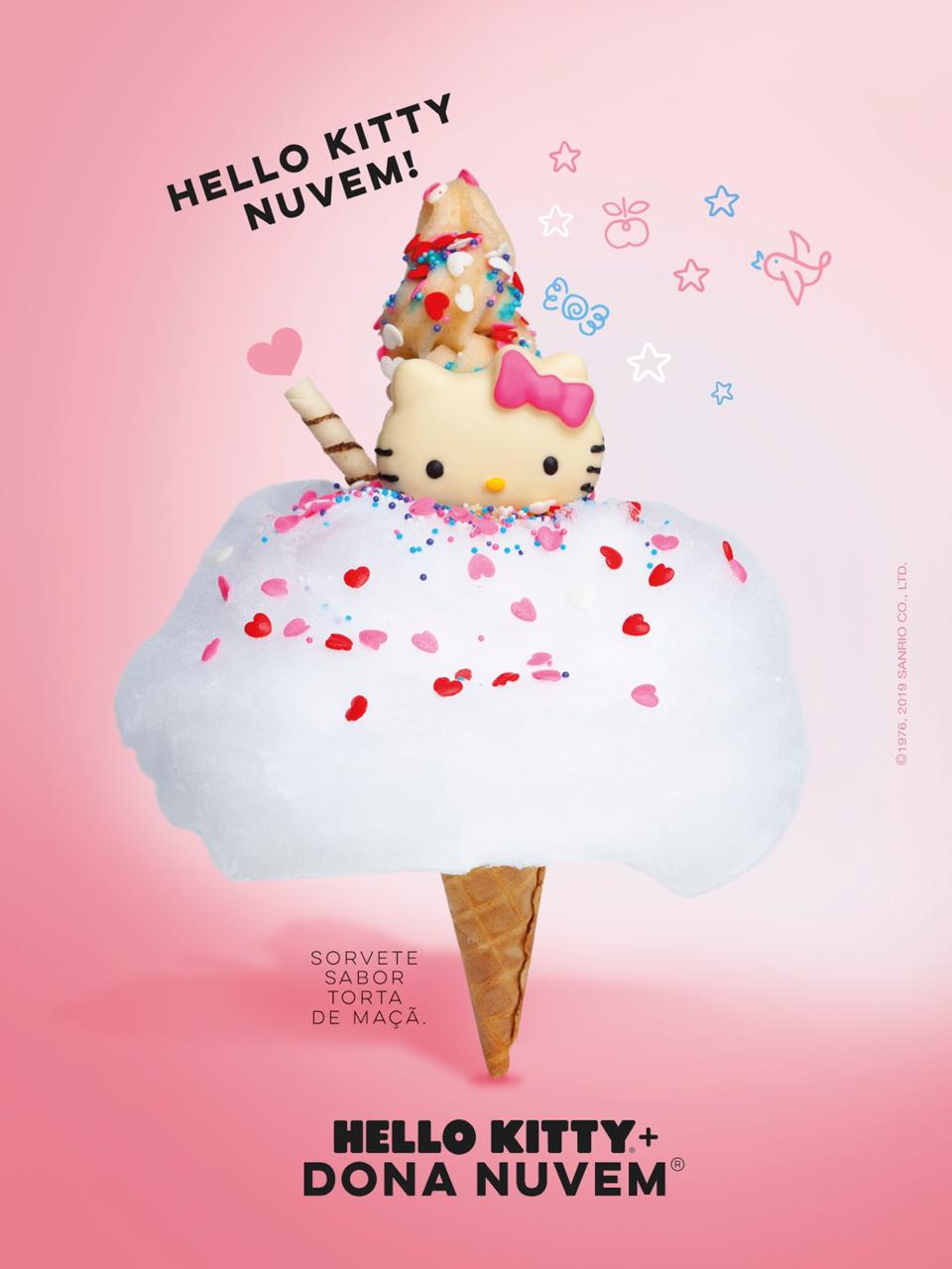 Sorvete especial da Hello Kitty na Dona Nuvem