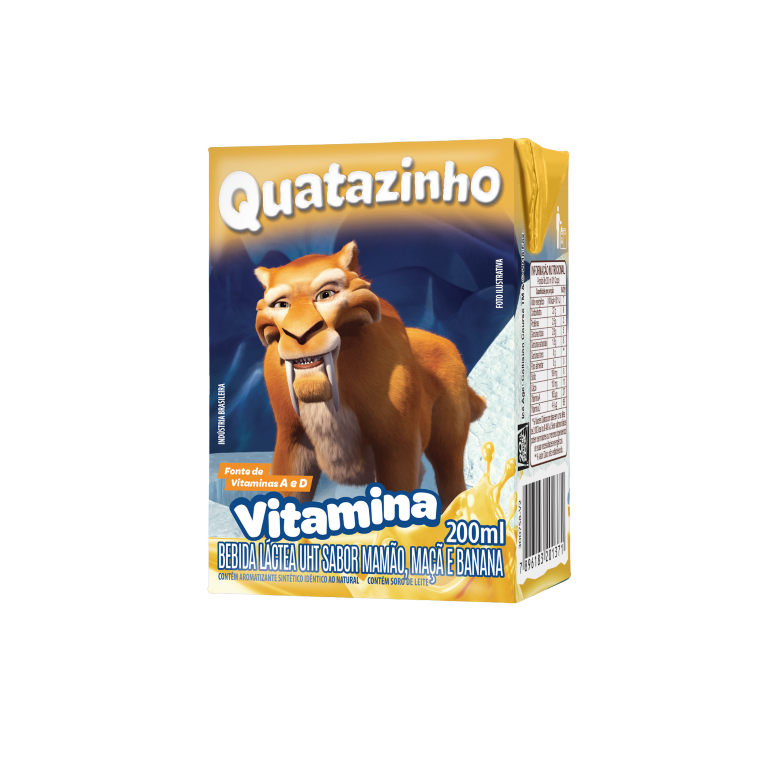 Personagens de A Era do Gelo nas embalagens do Quatazinho